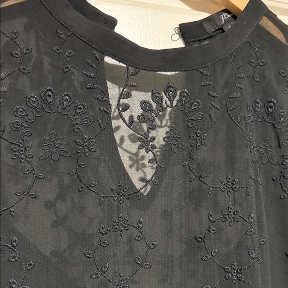 J. Crew Elegant Black Lace Midi Dress long sleeve slip feminine 16 - Picture 3 of 7